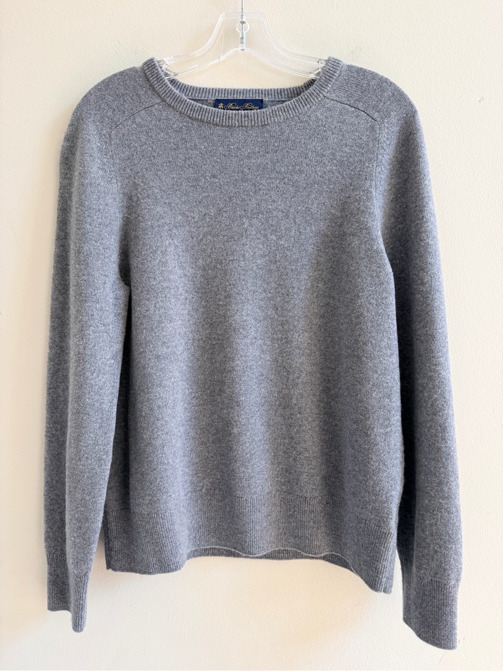 Brooks Brothers 100% Cashmere Crewneck Sweater size M Gray